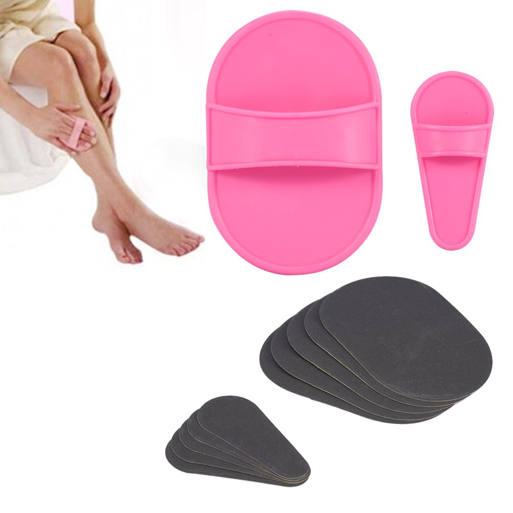 Almohadillas para depilación, almohadilla exfoliante para depilación, piernas suaves, exfoliante indoloro para la piel, herramienta de lijado depilatorio, depilación corporal portátil