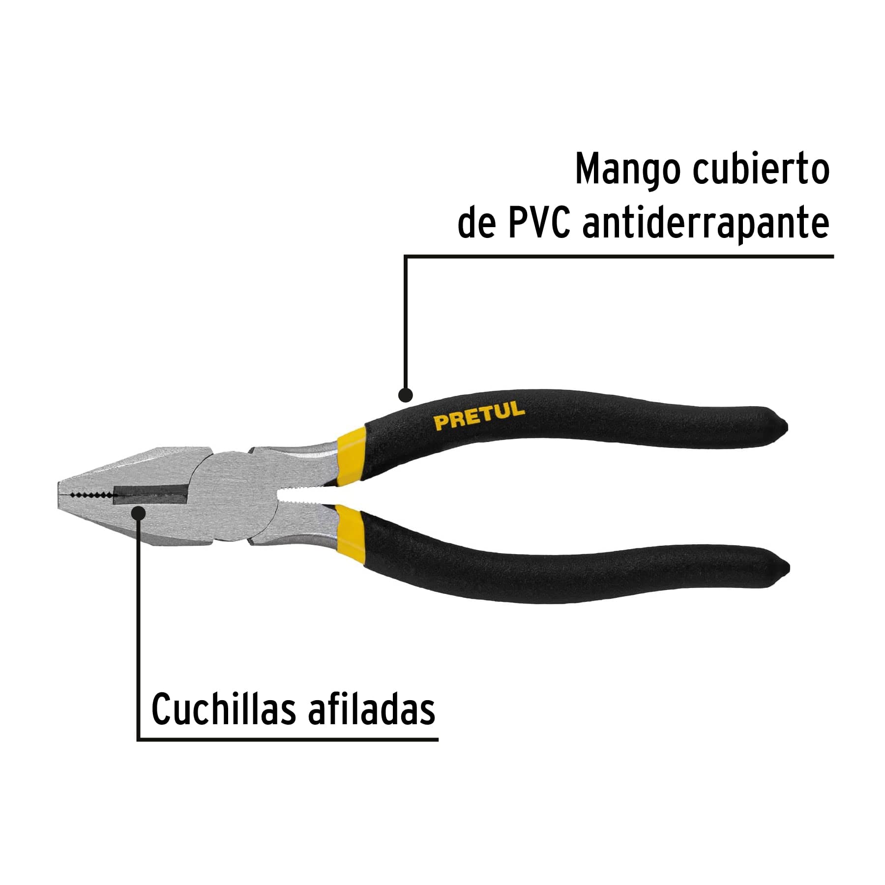 Pinza de Electricista Pretul Acero al Carbono 7 Pulgadas