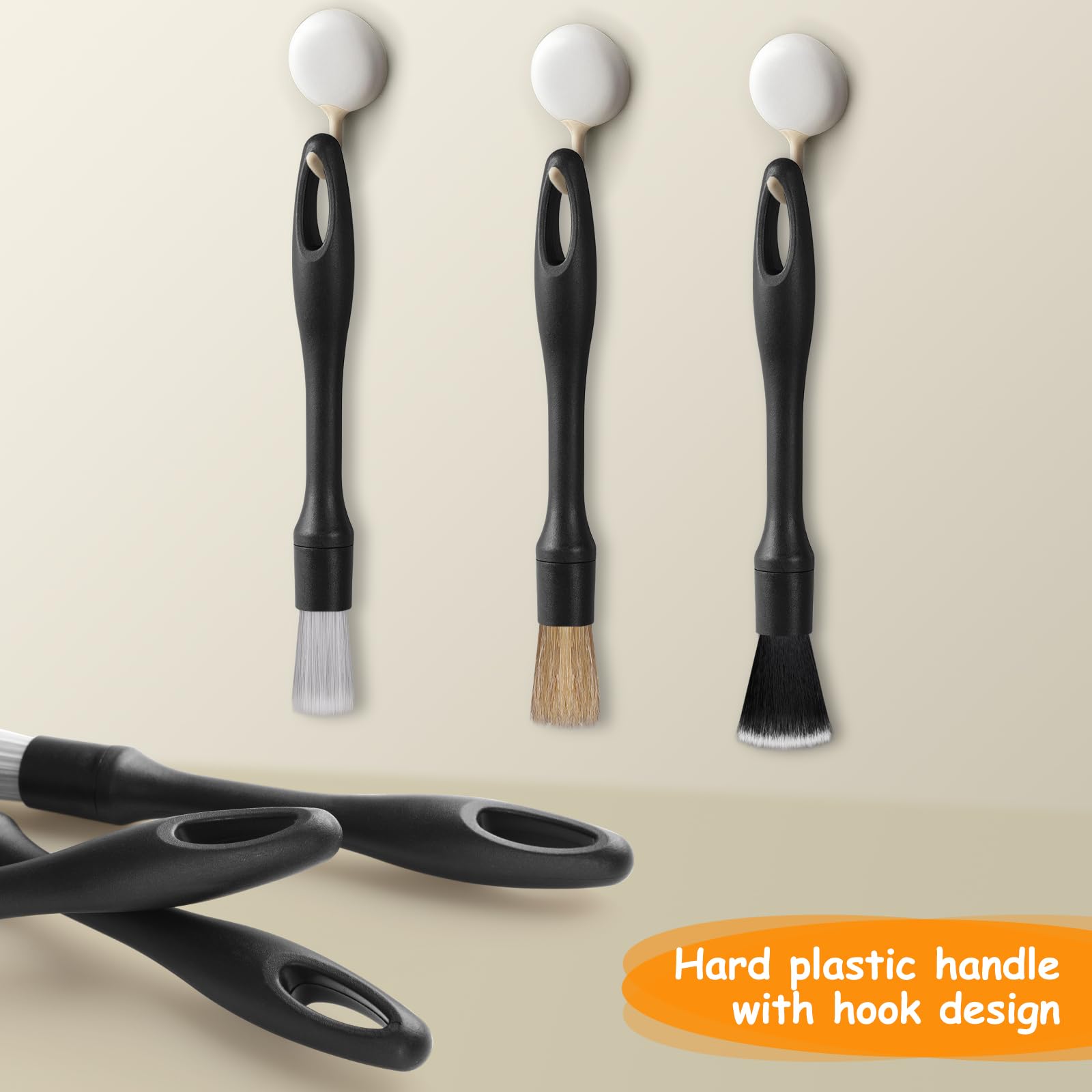 Juego de Cepillos WD&CD Negro para Detalles del Automóvil