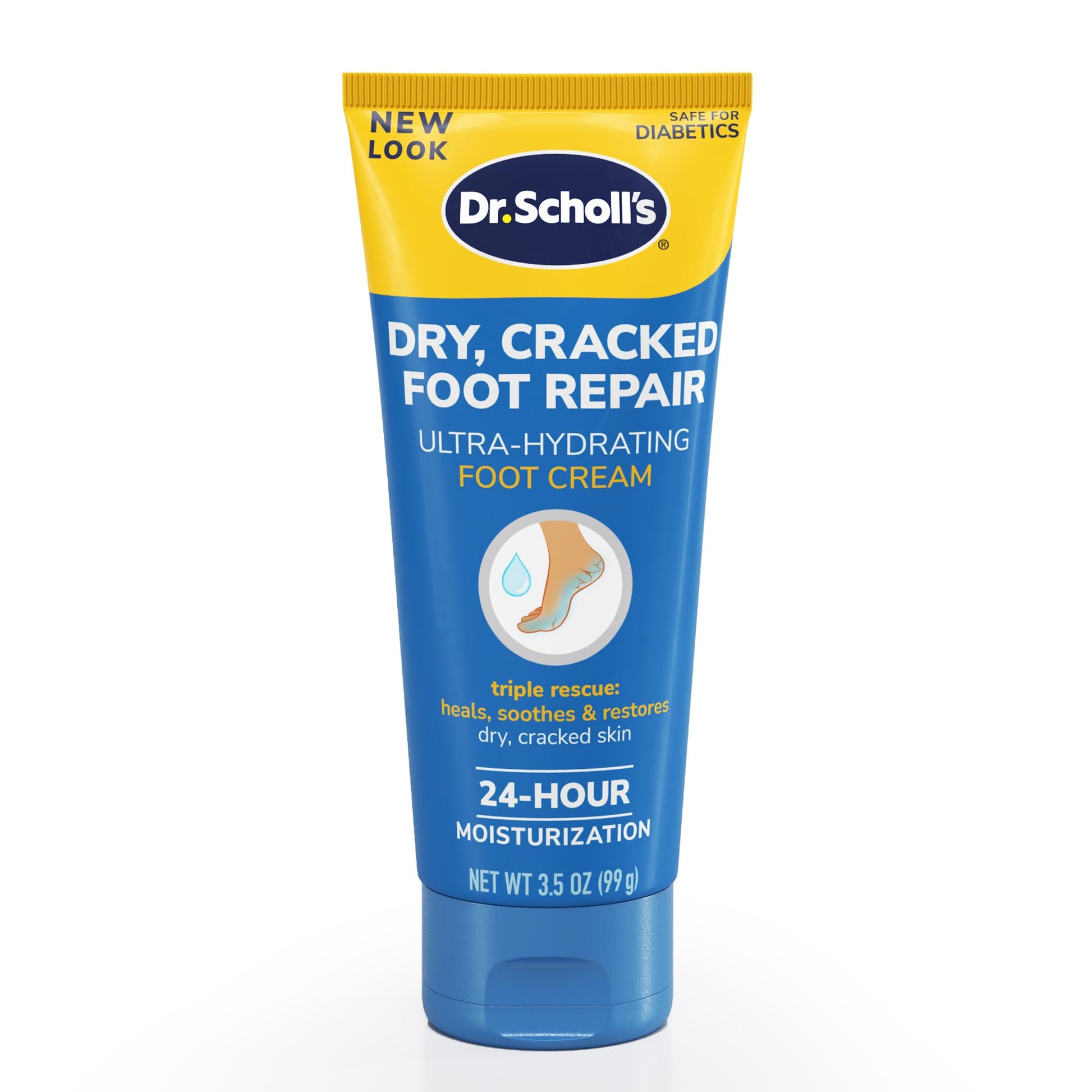 Dr. Scholl's Ultra Hydrating Foot Cream 3.5 oz, Lotion with 25% Urea for Dry Cracked Feet, Heals and Moisturizes for Healthy Feet