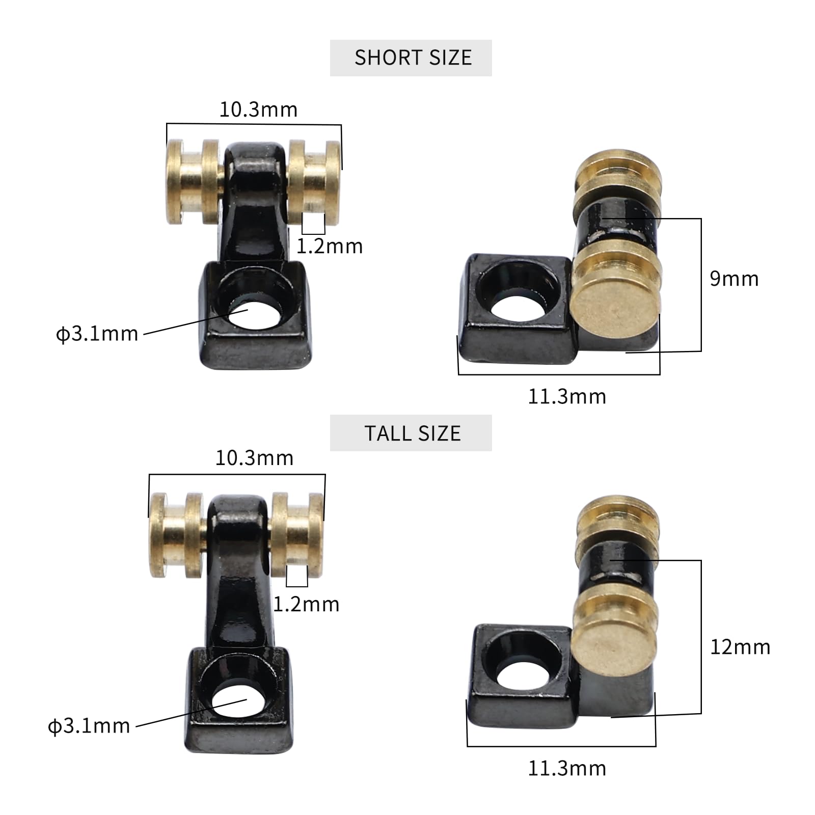 OVSAL Pack of 2 Brass Roller String Retainer for Electric Guitar String Tree String Guide Roller String Trees for Tele Telecaster Start Electric Guitar String Parts Replacement Black