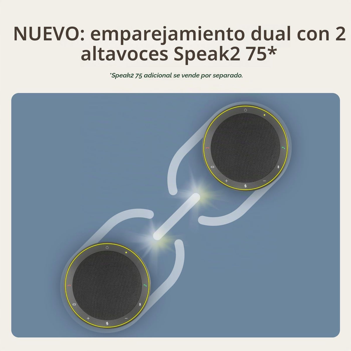 Altavoz Bluetooth Inalámbrico Jabra Speak2 75 Edición 2025 Negro con Cancelación de Ruido y Vinculación Mejorada
