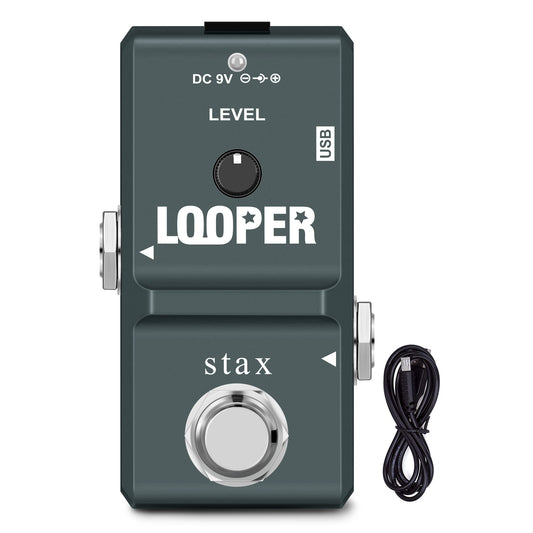 Pedal Looper Stax ooperL Estéreo Compacto Chasis de Metal Control de un Botón