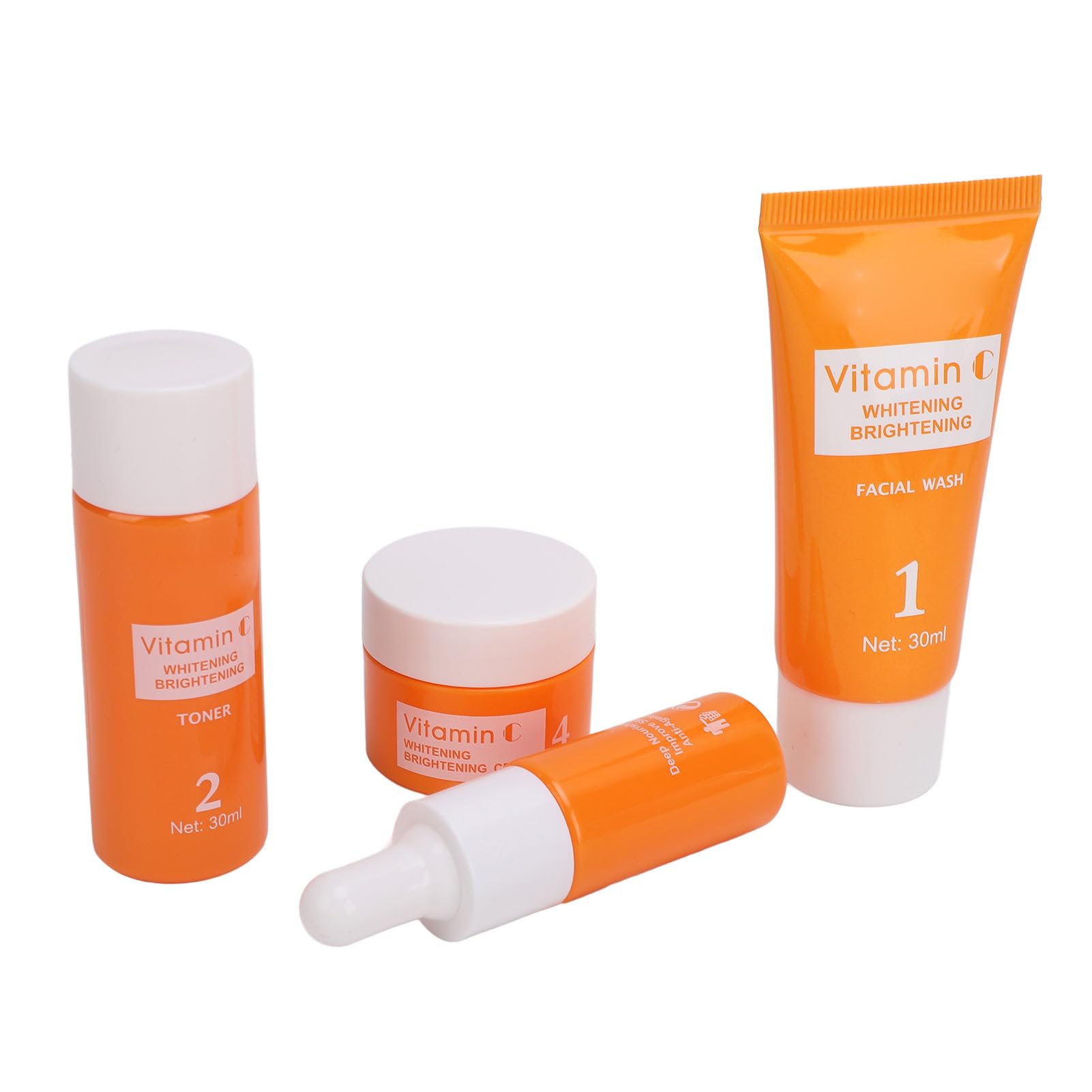 Set de Cuidado de la Piel con Vitamina C, Kit Facial Hidratante Iluminador, Reduce las Arrugas y Protege la Piel