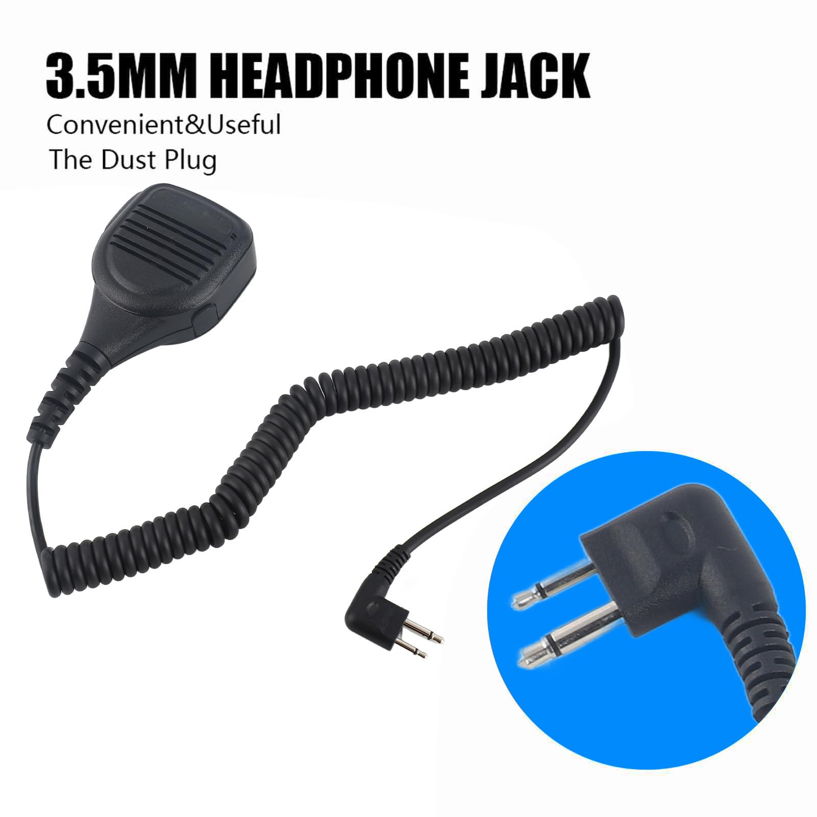 Fosa Micrófono de Mano portátil con micrófono de Mano con Clip de cinturón de Acero para GP88S, GP2000, GP88, GP3688, etc.
