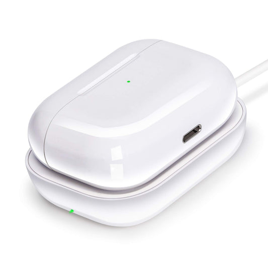 Cargador para Airpods Pro, cargador inalámbrico para AirPods 4 (cancelación activa de ruido)/3rd/AirPods Pro 2nd/Airpods Pro/Airpods, estación de carga para Airpods y Airpods Pro, blanco-2