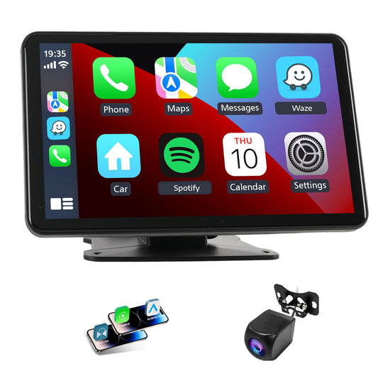 Pantalla Portátil Carplay para Coche 7 Pulgadas con Cámara de Respaldo y Navegación GPS