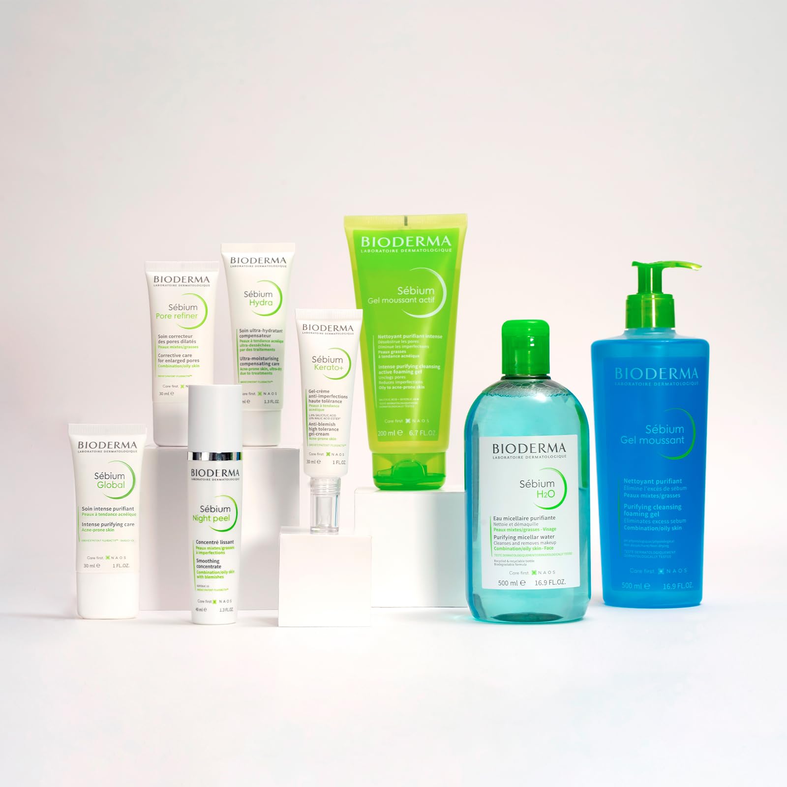 BIODERMA, Pack Protector Solar Piel Mixta Grasa, Photoderm Dry Touch Neutro, Limpiador Facial Sébium Gel Moussant
