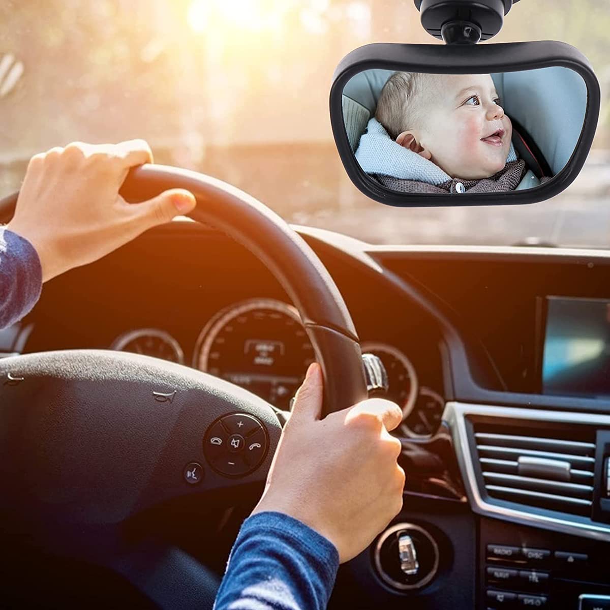 Espejo Retrovisor de Auto para Bebé - Espejos para Asientos Traseros de Bebes de 360° Giratorio, Espejo de Observación de Carro para Bébés, Espejo de Seguridad de Coche para Niñas y Niños