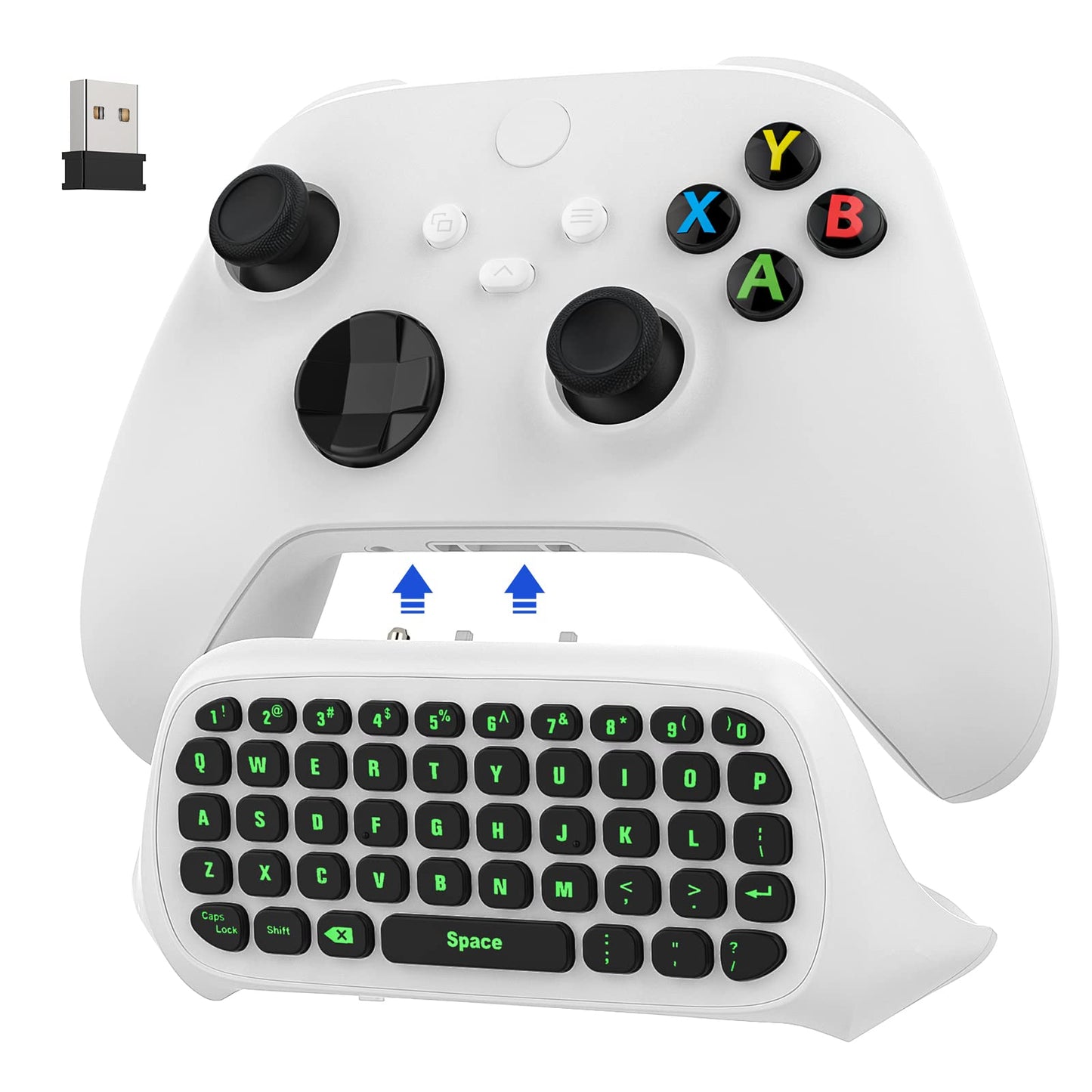 Teclado Gaming MoKo Xbox One Blanco con Retroiluminación Verde para Controlador Xbox One