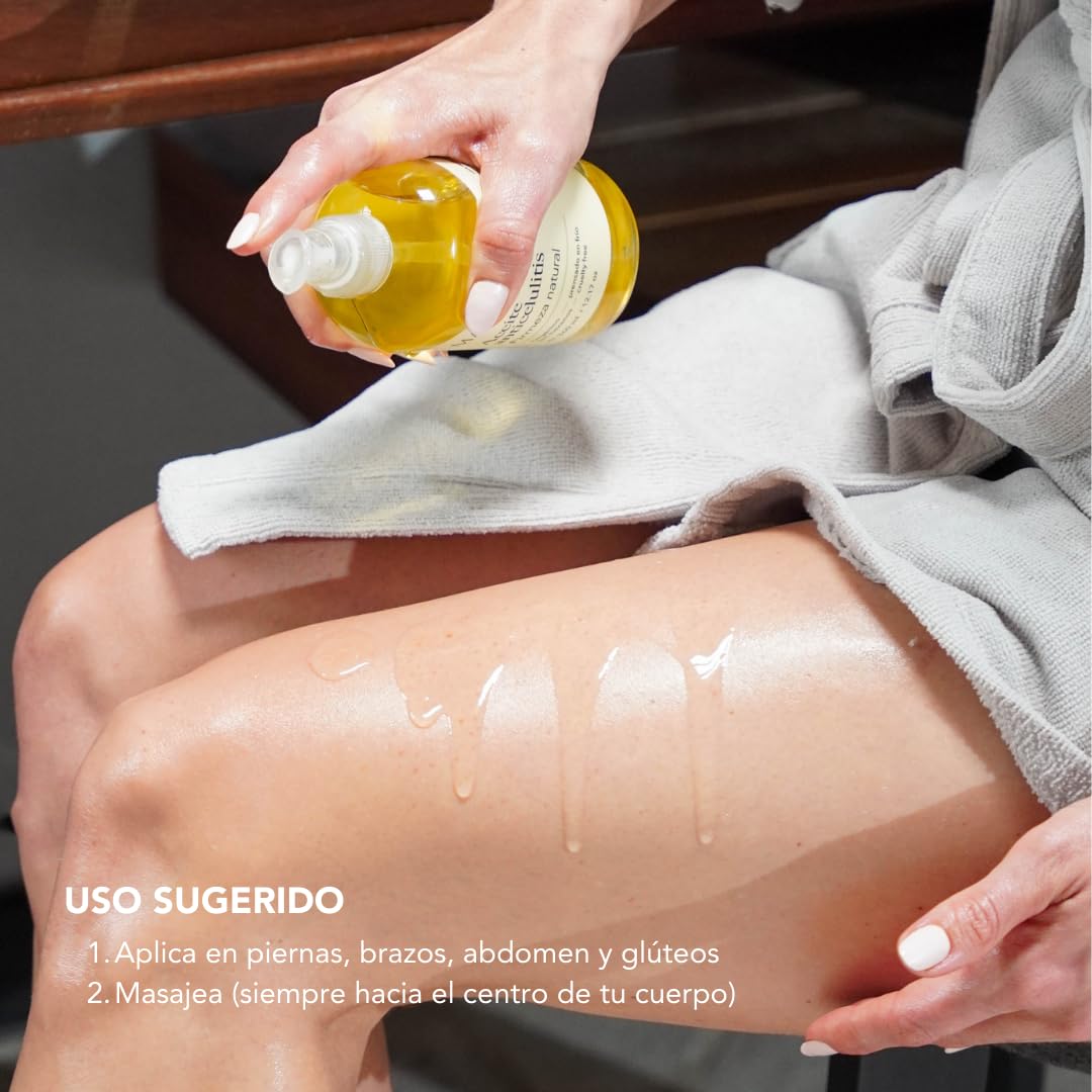 Aceite Reductor Orgánico para Celulitis y Estrías | Certificado Sin Químicos | Garantía 90 días | Marea Skin