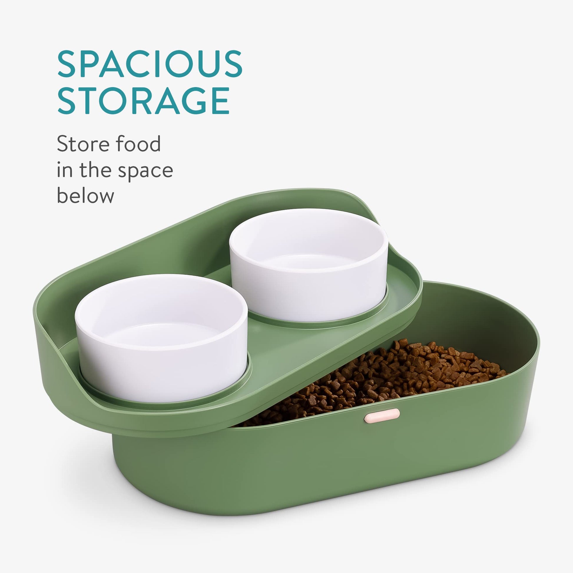 Set de Comederos Elevados Navaris Marrón con Tazones y Soporte para Perros y Gatos