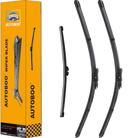 AUTOBOO - Limpiaparabrisas delantero de 71 y 71 cm y trasero de 38 cm, paquete de 3