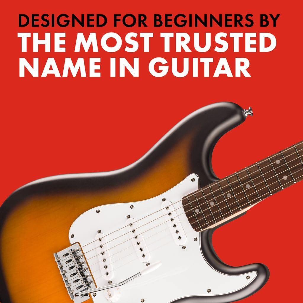 Fender Squier Debut Collection™ Stratocaster® Electric Guitar, Laurel Fingerboard, White Pickguard, Sunburst
