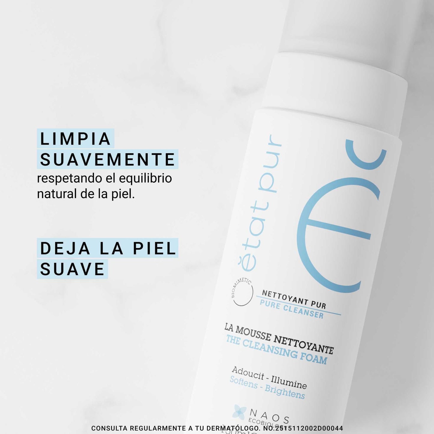 Etat Pur Espuma Limpiadora Limpia Y Suaviza, 150ml
