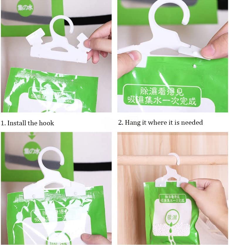 YITIKA Bolsa desecante higroscópica(5 unidades), cajas de deshumidificación eficientes y sin fragancia para baños, armarios, cocinas, lavanderías, sótanos, espacios de almacenamiento (verde)