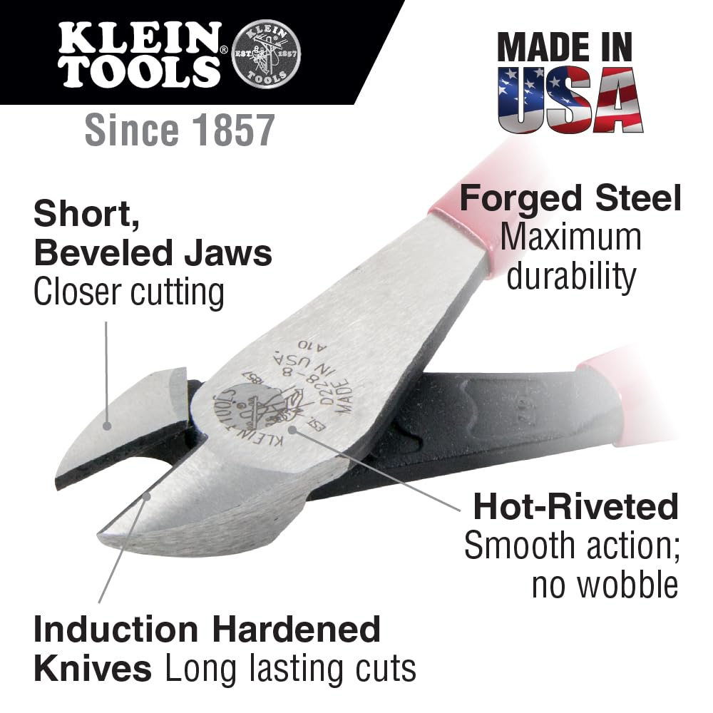 Klein Tools 80020 Juego de herramientas con alicates de lineman, cortadores diagonales y alicates de punta larga, con cuchillos endurecidos por inducción, 3 piezas