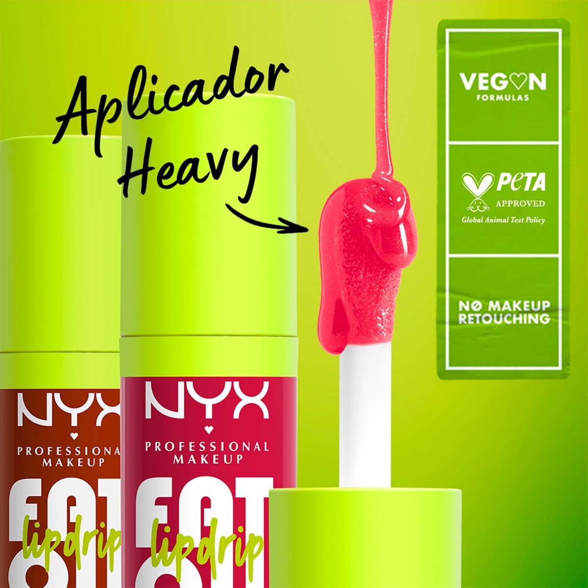 NYX Professional Makeup, Fat Oil Lip Drip Gloss, 4.8ml. Tono: Supermodel. Brillo labial hidratante con efecto jugoso hasta por 12 horas. Infusionado con aceite de aguacate, mora y frambuesa para una sensación no pegajosa. Fórmula vegana.