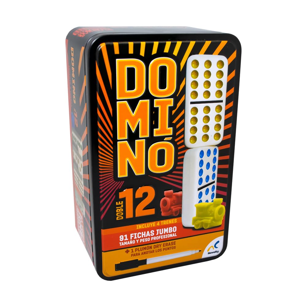 Dominó Doble 12 Novelty Corp Metálica 91 Fichas Jumbo