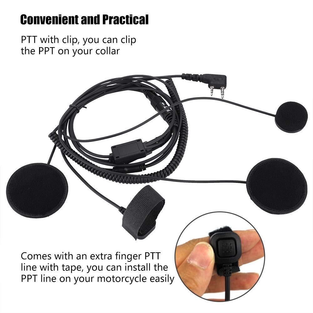 Diyeeni Casco de Motocicleta Intercom Auriculares con micrófono PPT Altavoces Conector K, Auriculares con cancelación de Ruido, compatibles con con con HYT Walkie Talkie