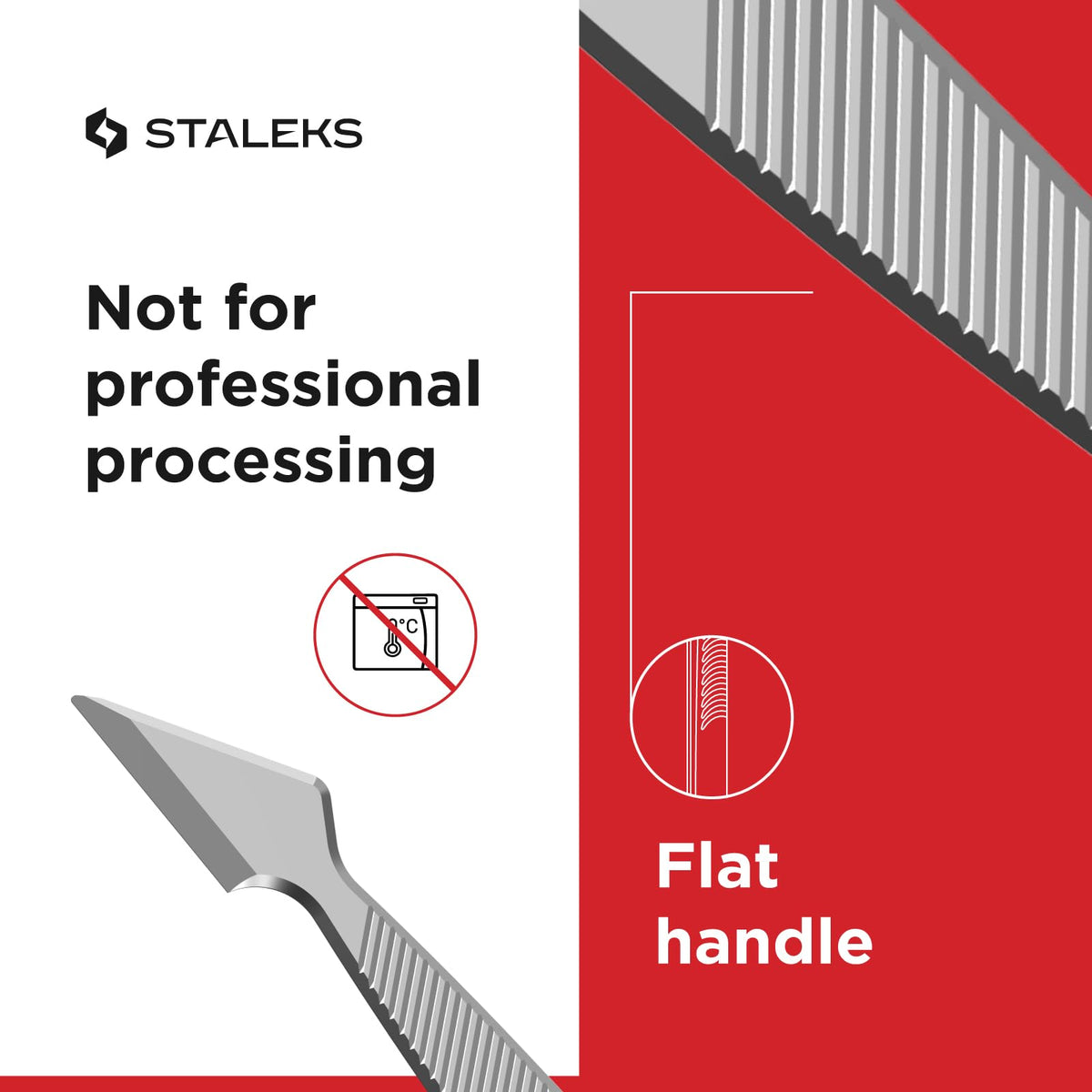 Profesional STALEKS PC-10/1 - Pulidor de cutículas (empujador + removedor) profesional de acero inoxidable duradero para manicura y pedicura, cuchara limpiador de uñas