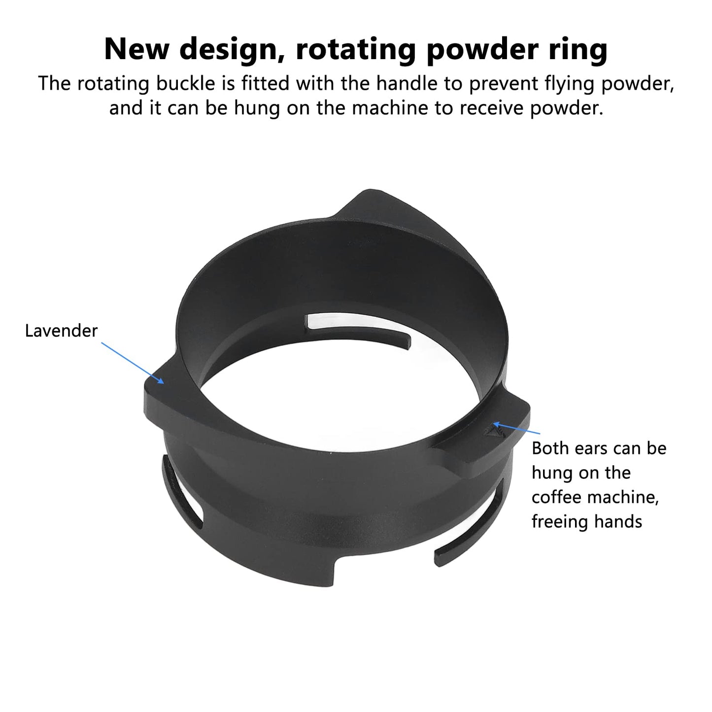Anillo Dosificador Tgoon Negro para Cafetera Espresso 54mm Serie 8
