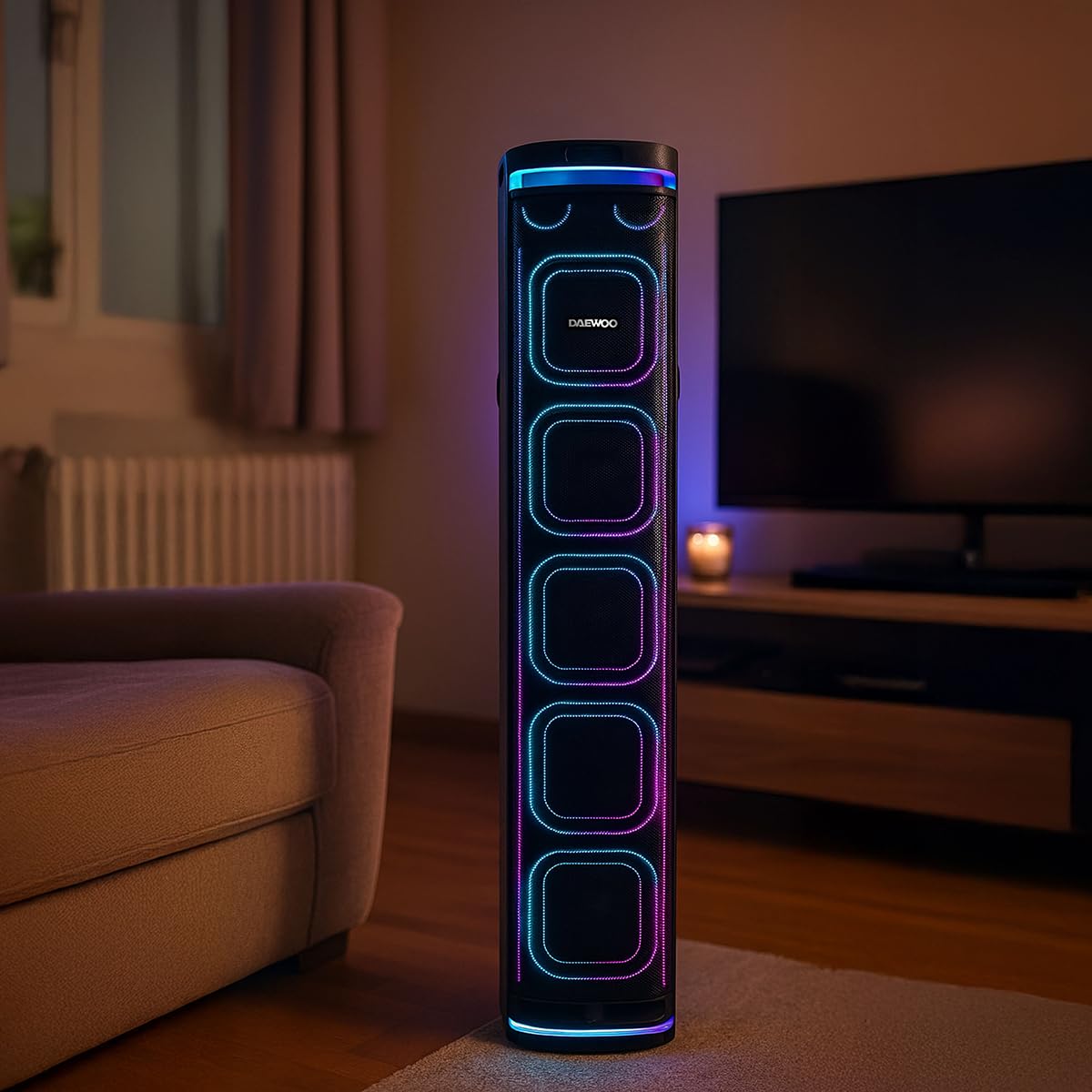Bocina Torre Daewoo Bluetooth Power Tower 4x10 TWS 100W RMS