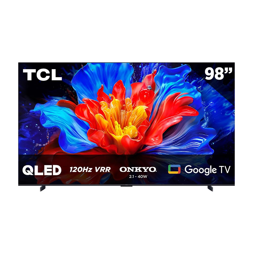 Smart TV TCL 98" QLED 4K con Google TV en Negro, Control de Voz Hands Free y Dolby Atmos