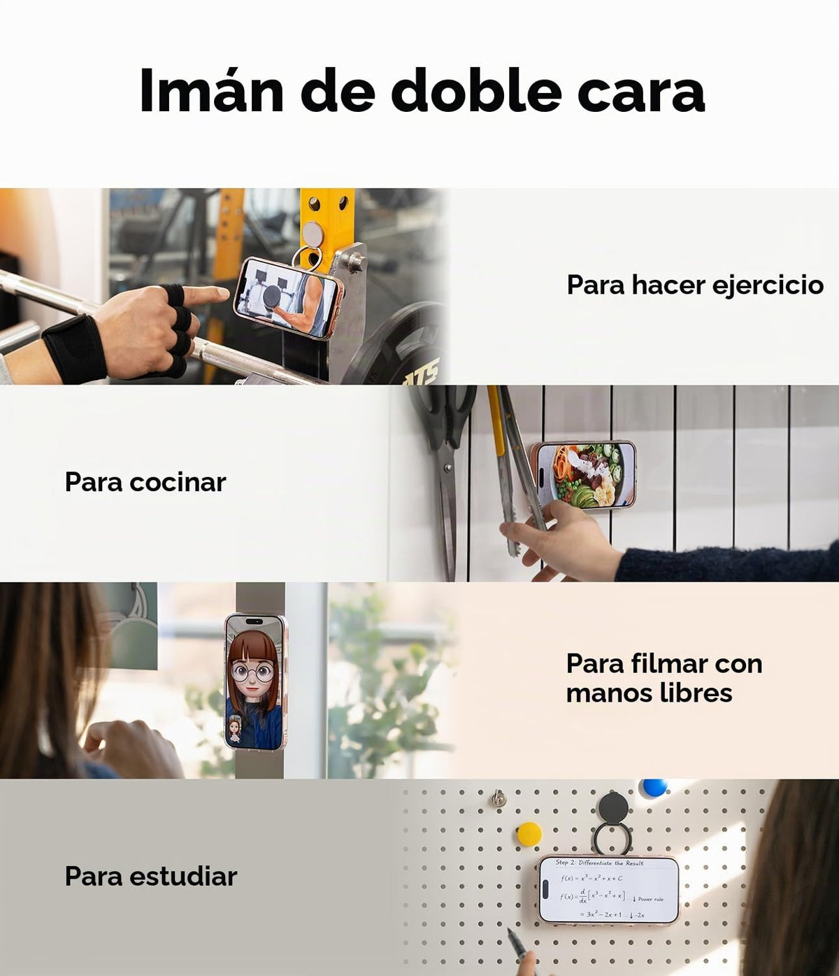 Soporte Magnético Dual Ringke Satin Silver con Bisagra Ajustable Multiángulo para iPhone, Galaxy, Pixel y Otros Celulares Compatible con MagSafe