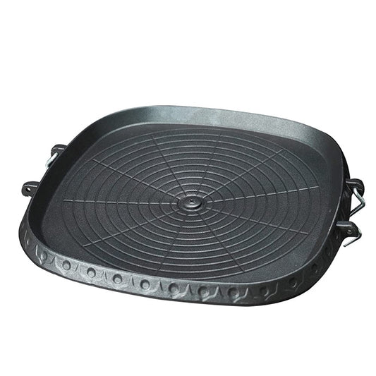 AIROKA - Sartén cuadrada antiadherente para barbacoa coreana con material natural, revestimiento de 6 capas, fácil drenaje de grasa de 11.8 pulgadas, rango de gas, para el hogar y al aire libre