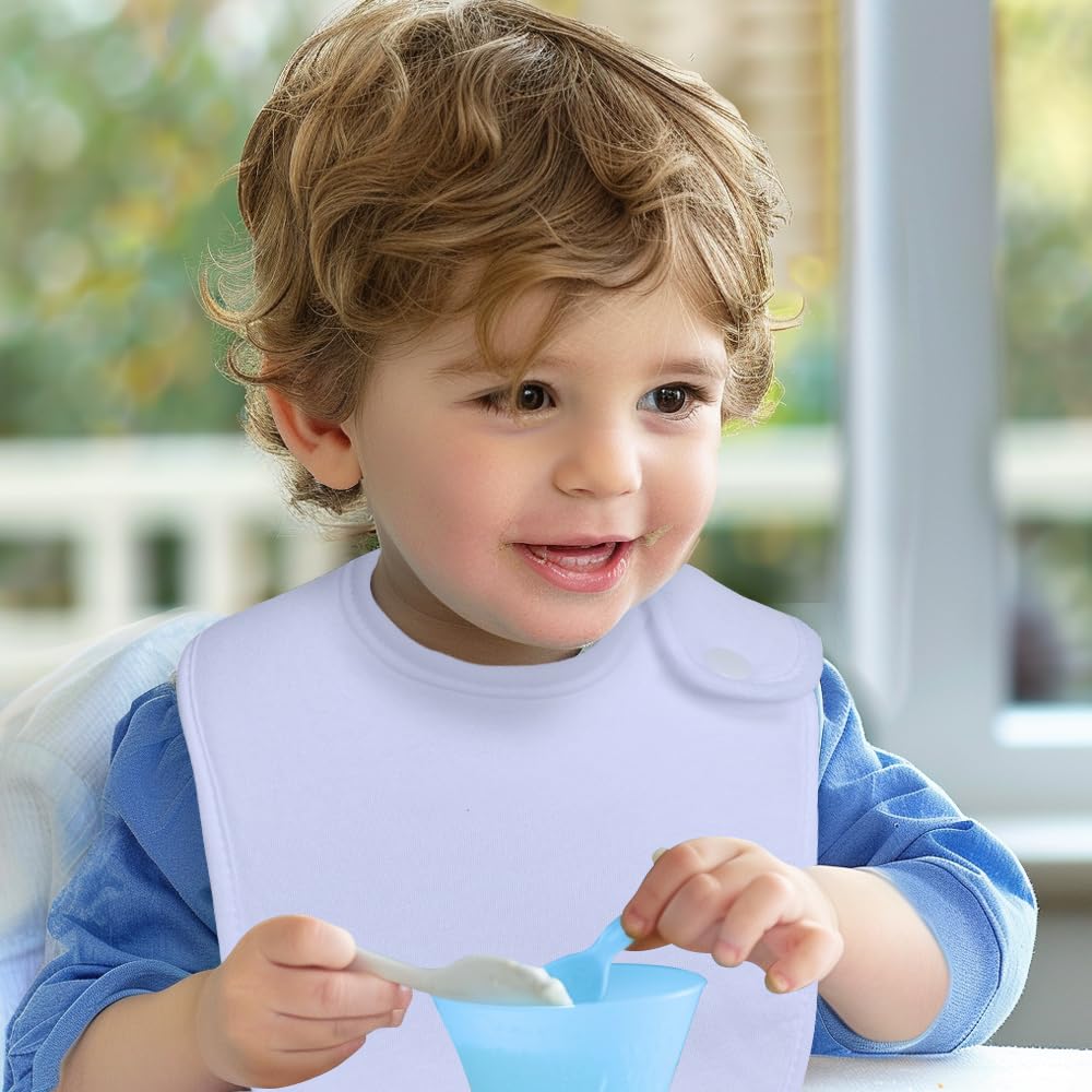 lazyrhino 8 unidades de baberos para bebé unisex ajustables con broches, baberos ultra suaves absorbentes para dentición, para niños y niñas (multi)