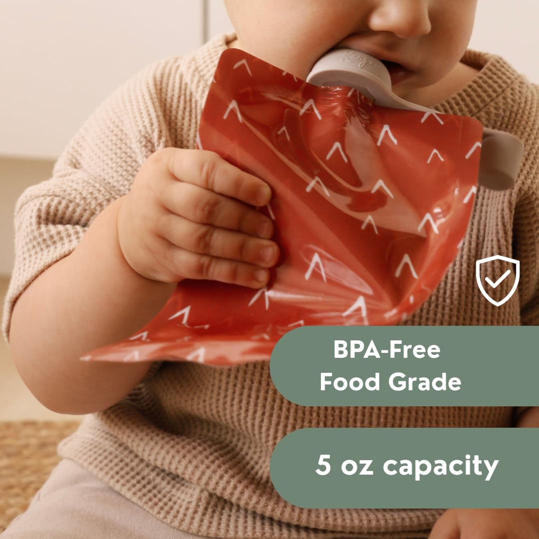 Bolsas reutilizables para alimentos para bebés – Bolsas de almacenamiento de alimentos para niños pequeños y niños – Puré de manzana, batidos, yogur y puré – Bolsa para apretar sin BPA, paquete de 12