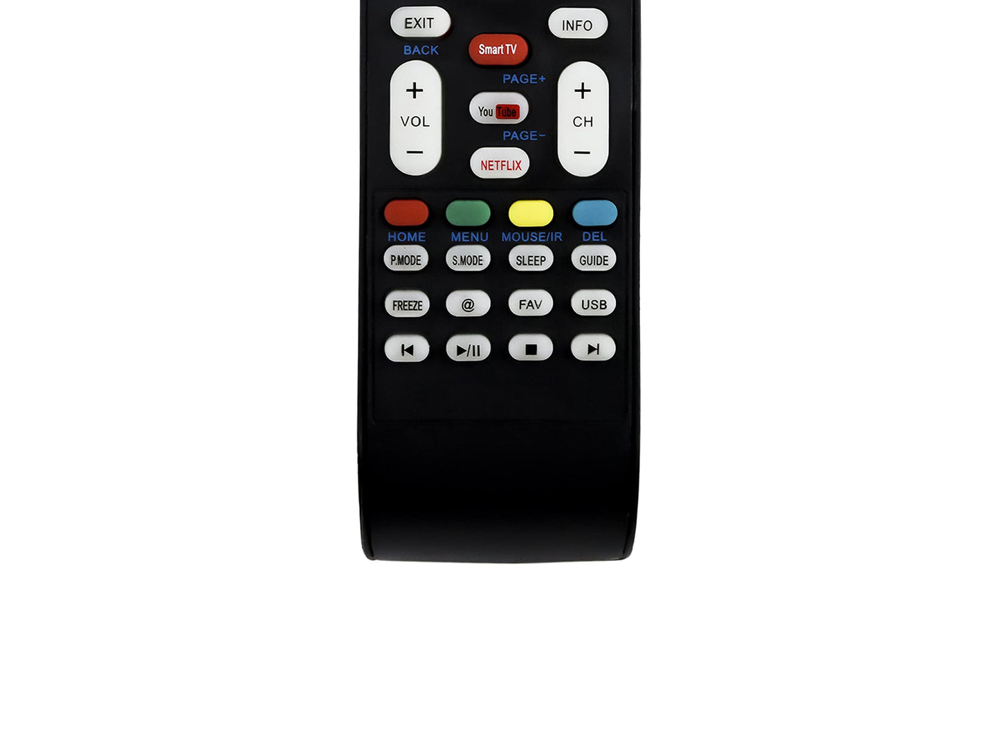 Control Remoto Atvio Pantalla Smart-TV Netflix Youtube, modelo:Atv32sm Atv43sm, control directo, no es necesario programar, comprar únicamente si tu modelo es igual al que se muestra en la imagen Letras Azules 4K