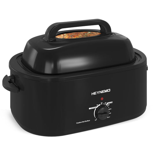 HEYNEMO Horno Tostador Eléctrico de 26 Cuartos con Tapa Autohilado, 1450 W, Asas de Tacto Frío, Acero Inoxidable, Bandeja Extraíble y Estante
