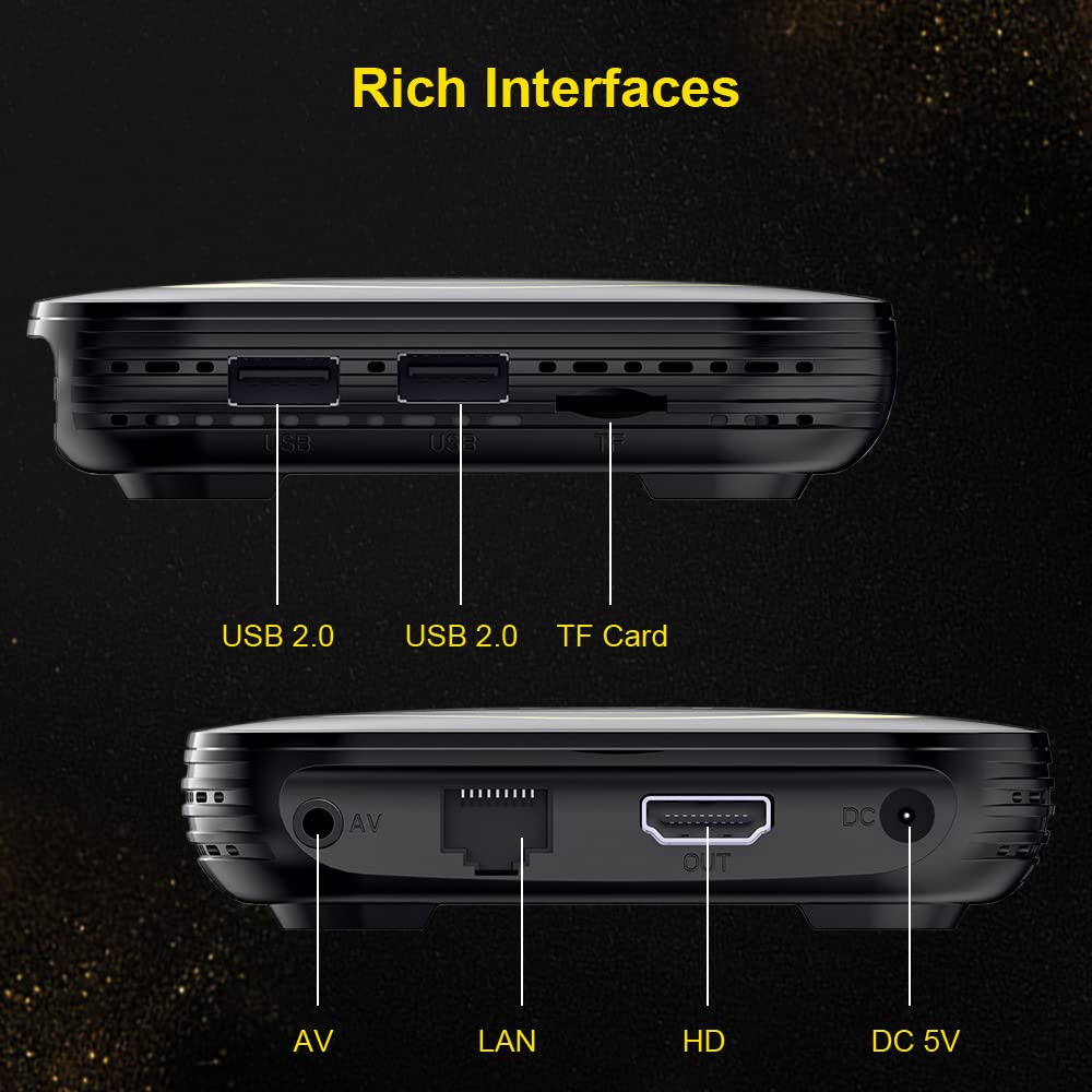 Caja de TV Android 12.0, HK1 RBOX 4 GB RAM 64 GB ROM H618 Quad-Core 64 bits CPU compatible con WiFi6 Dual 2.4G/5.8GHZ Ethernet BT4.2 4K 6K HDR10+ Ultra HD Smart Home Player