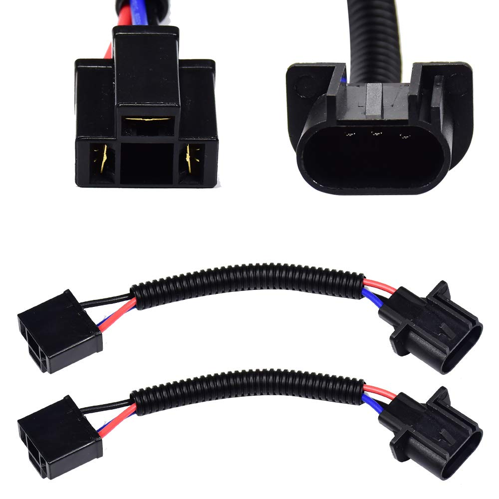 Adaptador Extensión Cableado HUIQIAODS Negro Conversión Faros para Jeep Wrangler o Camiones