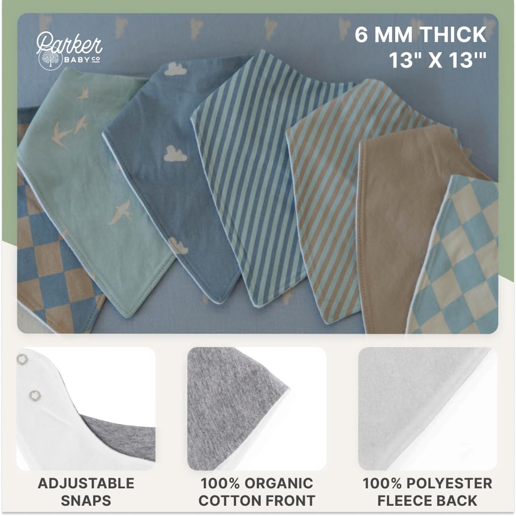 Parker Baby Co. Baberos bandana para bebés y niñas, paquete de 8 unidades