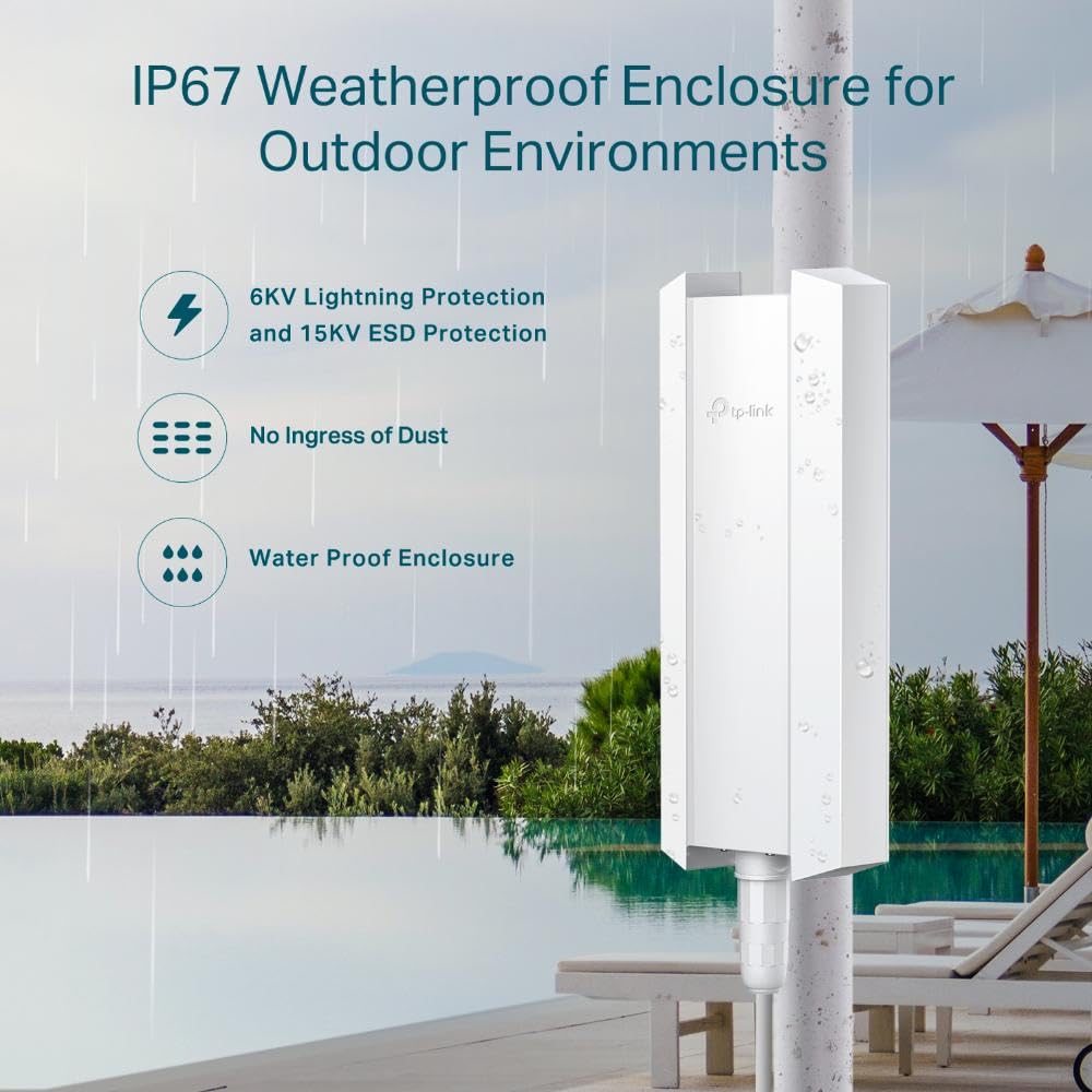 TP-Link Omada Business WiFi 6 AX1800 - Punto de Acceso para Interiores y Exteriores (EAP610-Outdoor)