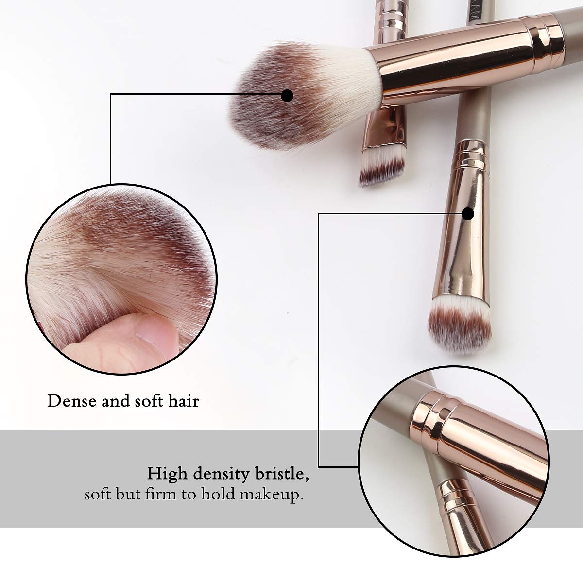 Set de Brochas de Maquillaje MAANGE Champán 20 Piezas Profesionales