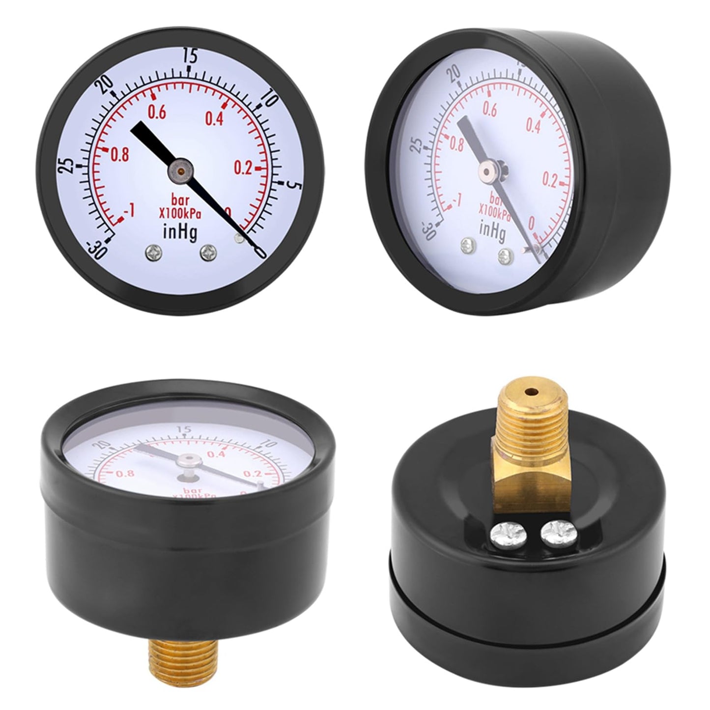Medidor de Presión de Vacío con Mini Dial de 50 mm y Rosca Bspt de 1/4 pulgada para Agua, Aceite y Aire