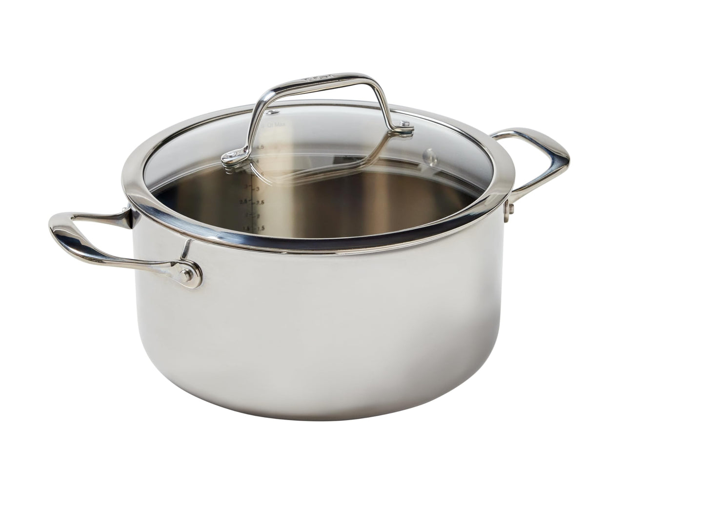 T-fal Pro - Horno holandés de acero inoxidable de tres capas con tapa, 6 cuartos de galón, compatible con inducción, apto para horno 500F, tapa 350F, utensilios de cocina, calor rápido y uniforme