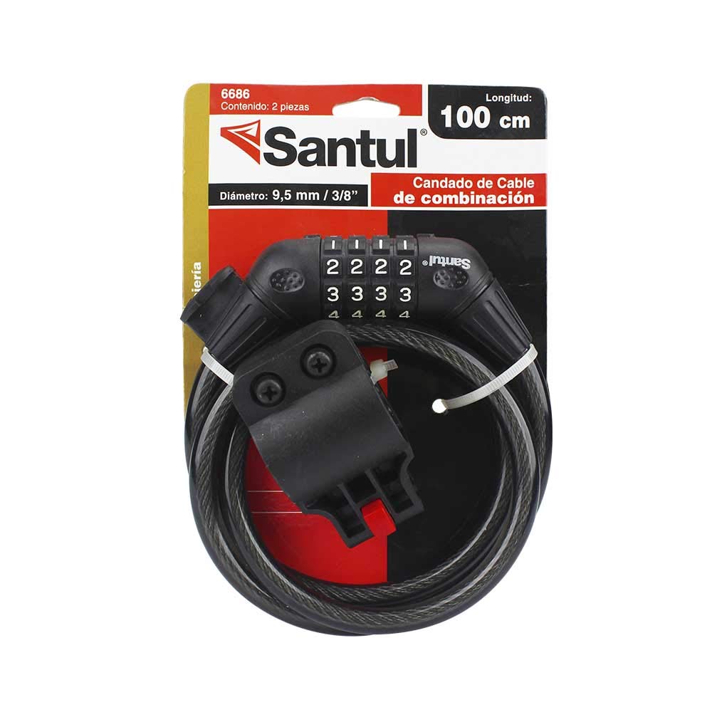 Candado de Cable Santul 6686 Negro de Combinación
