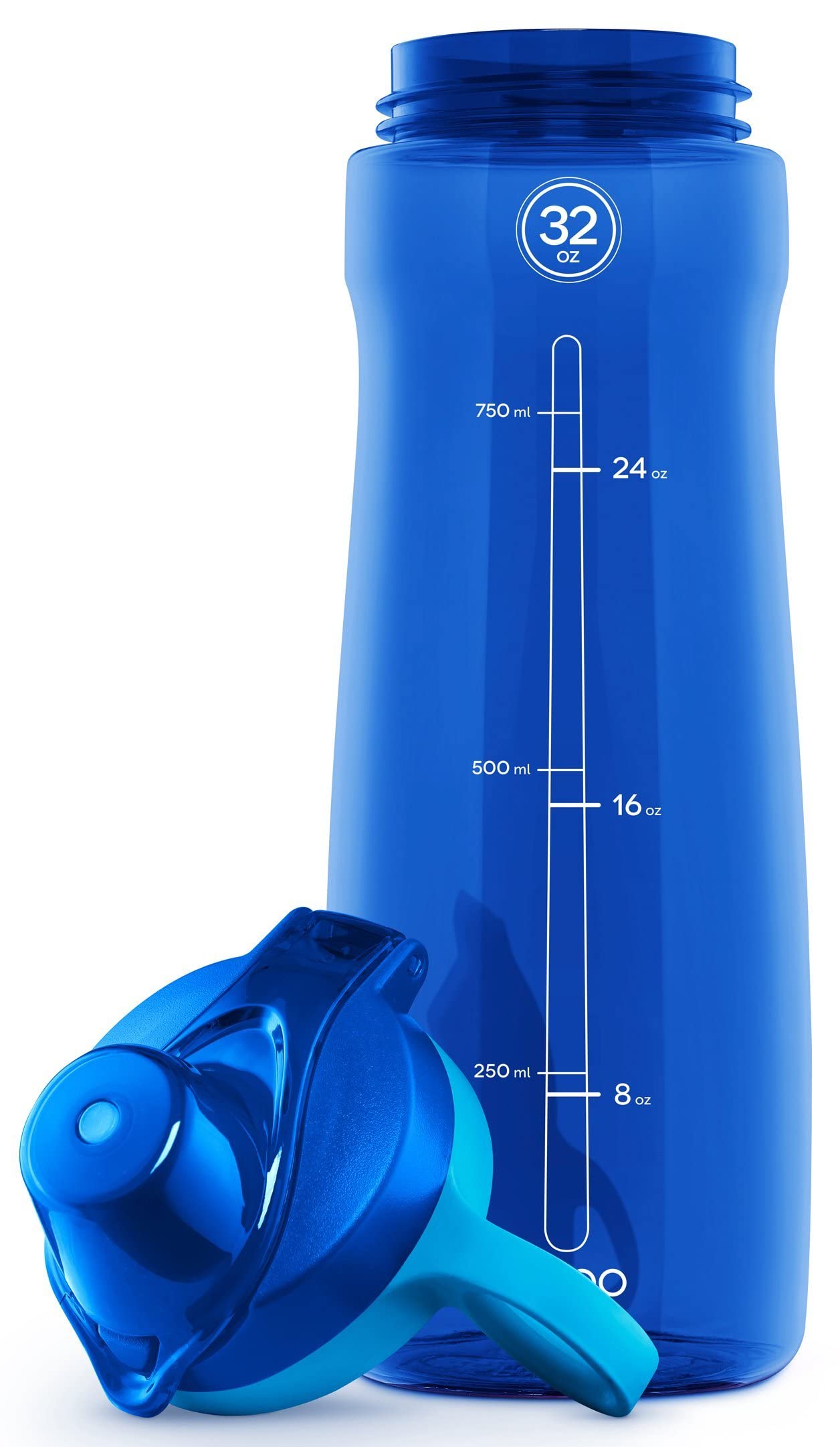 Pogo Botella de Agua con Tapa deslizable, de plástico sin BPA, 532.32 ml, Azul