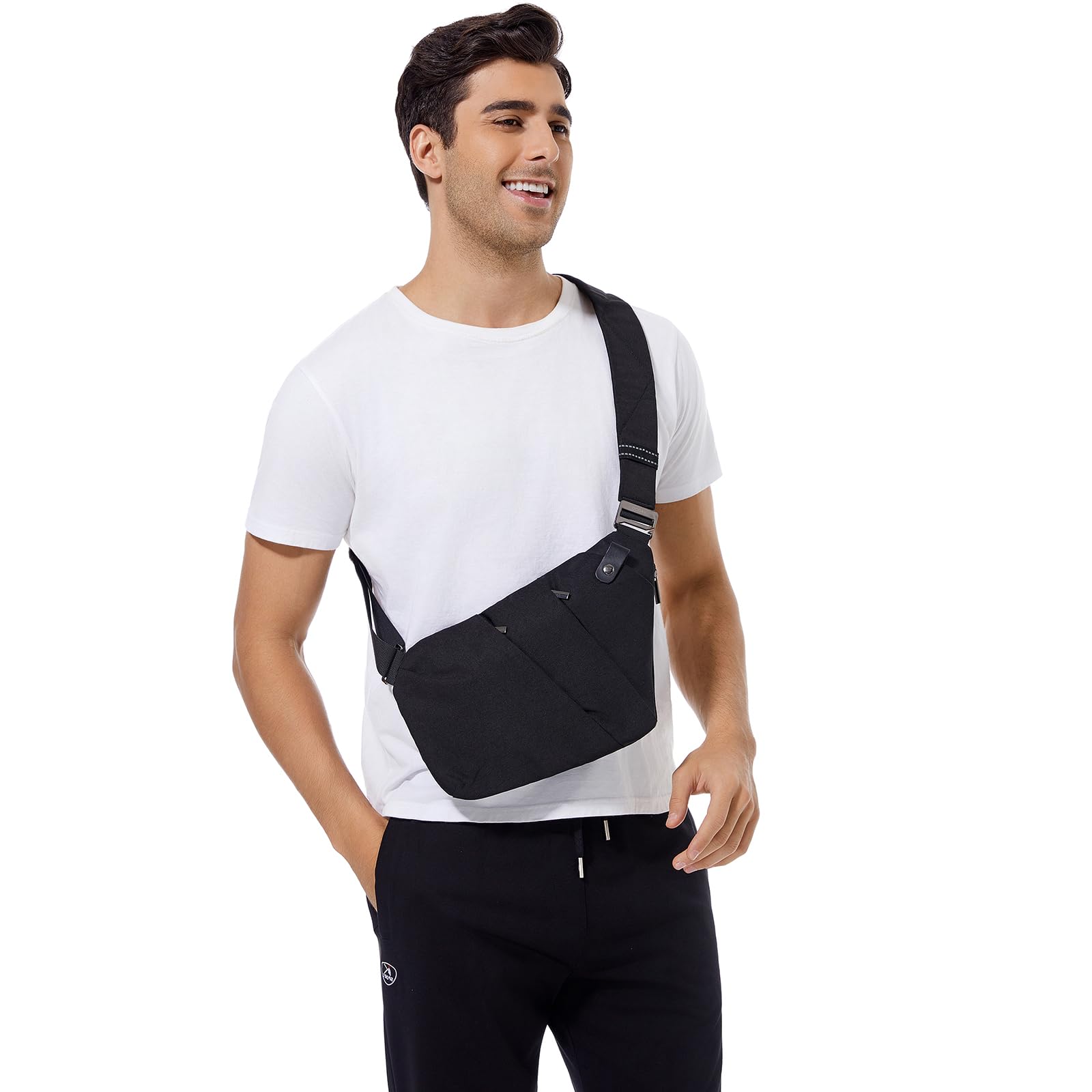 Bolsa flexible personal, antirrobo para viajes, deporte, ligera, bandolera, bandolera izquierda, para mujeres y hombres