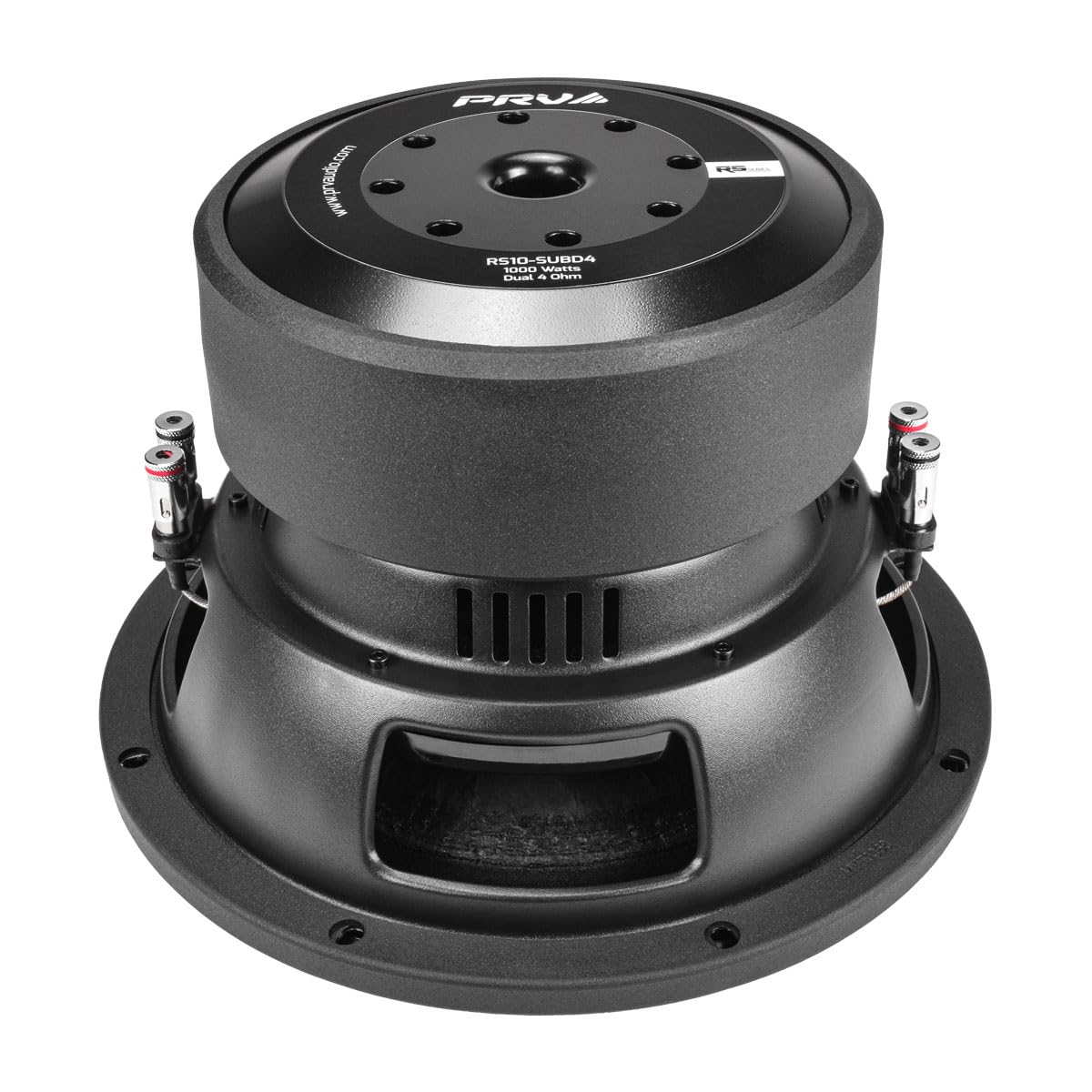 PRV AUDIO 10" Sub D4 de 2000 vatios de potencia máxima Dual 4 Ohm, Xmax de 17.5 mm, RS10-SUBD4, bobina de voz de 2.6 pulgadas, Subwoofer de coche de 10 pulgadas de tonos bajos profundos para sistemas