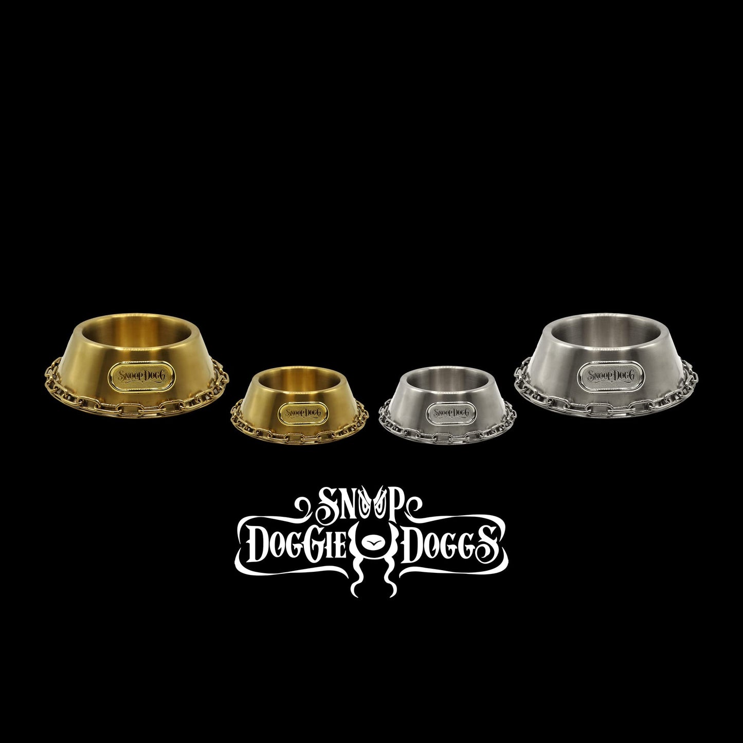 Tazón Pequeño para Mascotas Snoop Doggie Doggs Dorado Deluxe