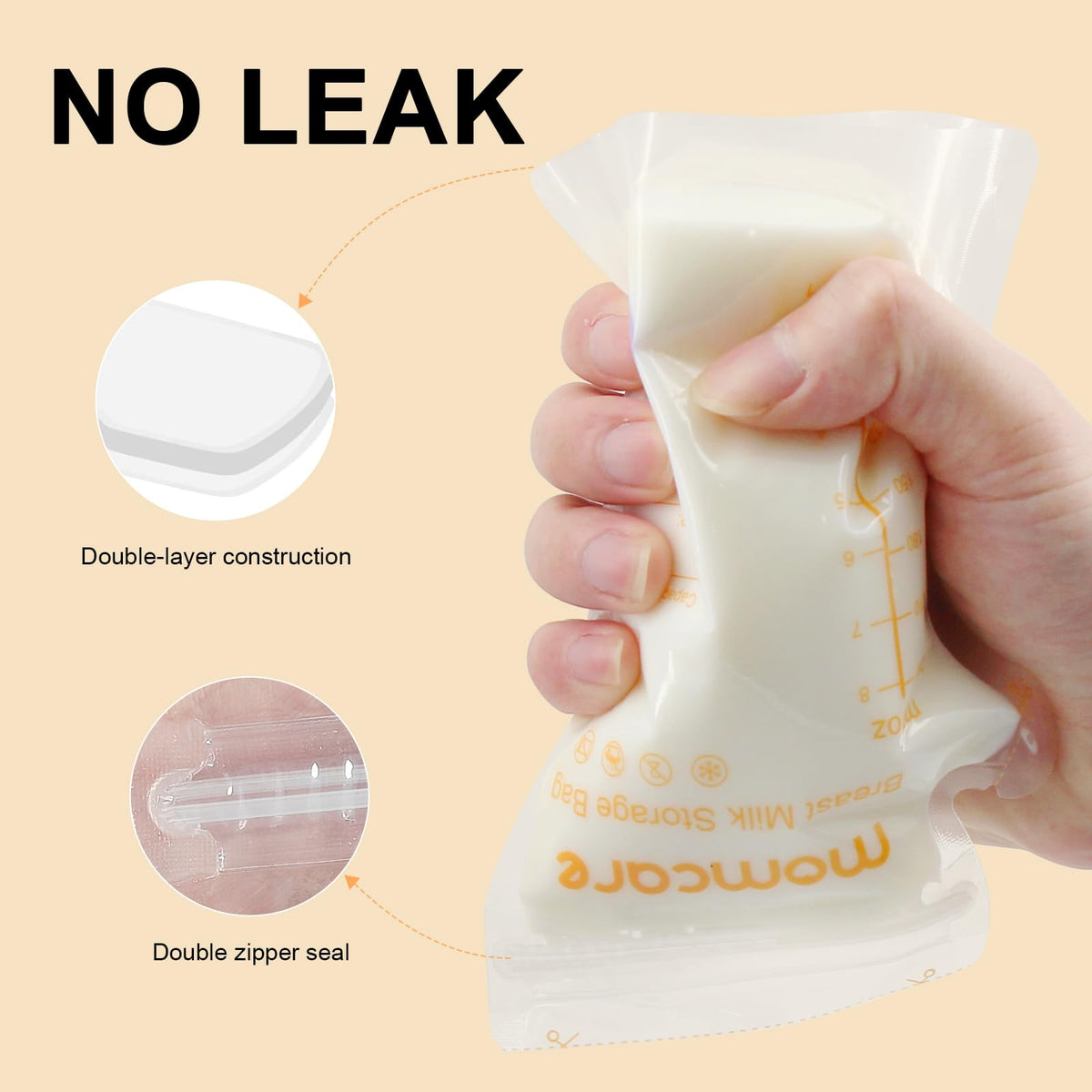 Momcare - Bolsa de almacenamiento de leche materna con sensor de