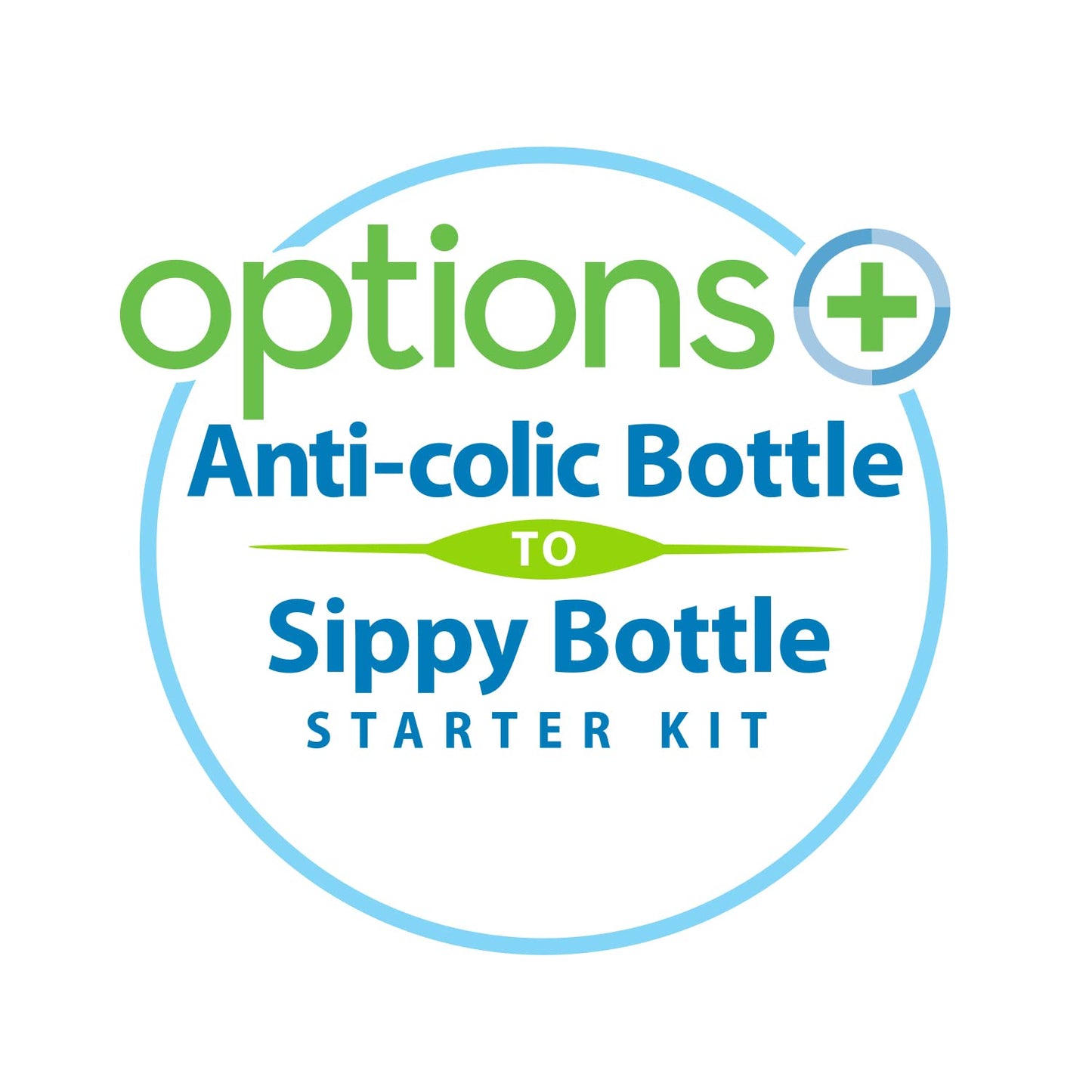 Dr. Brown's Natural Flow Options+ Kit de Transición 2 en 1 del Biberón al Vasito, Azul (Blue), 270 ml
