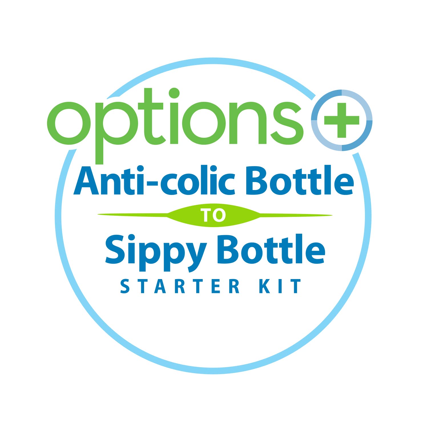 Dr. Brown's Natural Flow Options+ Kit de Transición 2 en 1 del Biberón al Vasito, Azul (Blue), 270 ml