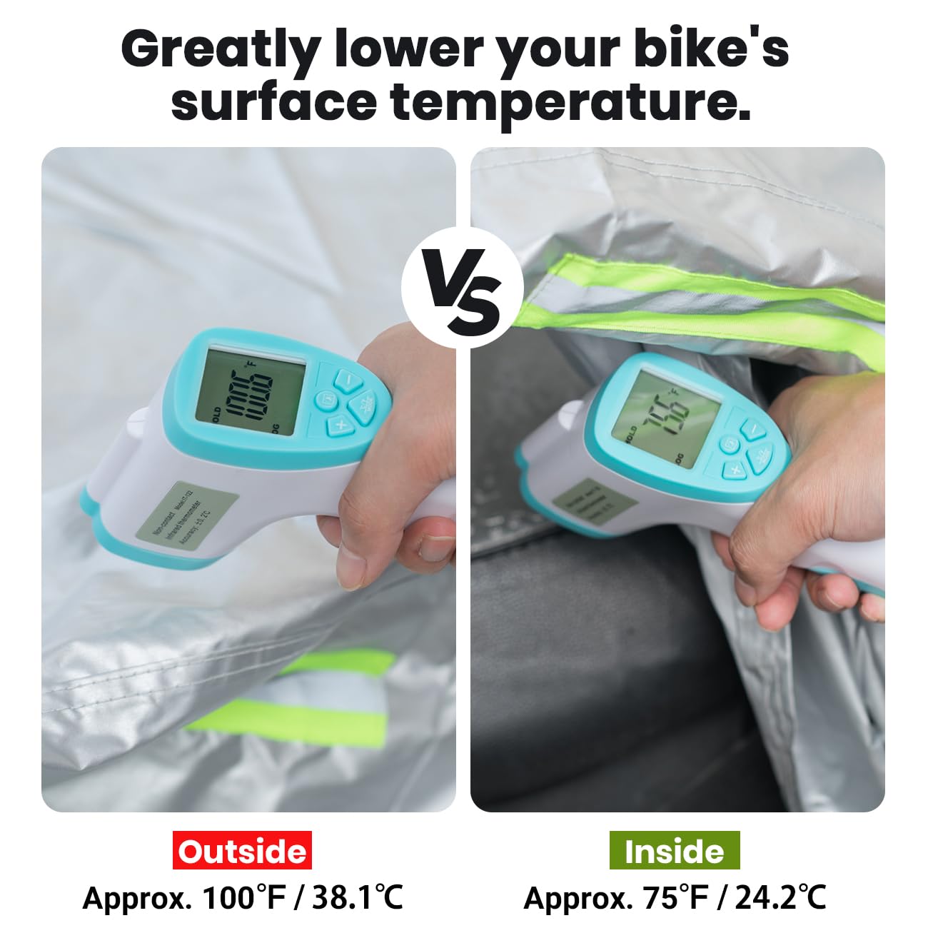 Favoto - Funda impermeable para motocicleta Outoor – Tela Oxford universal resistente con agujero de bloqueo, 3 reflectores nocturnos, hebilla resistente al viento, bolsa de almacenamiento para